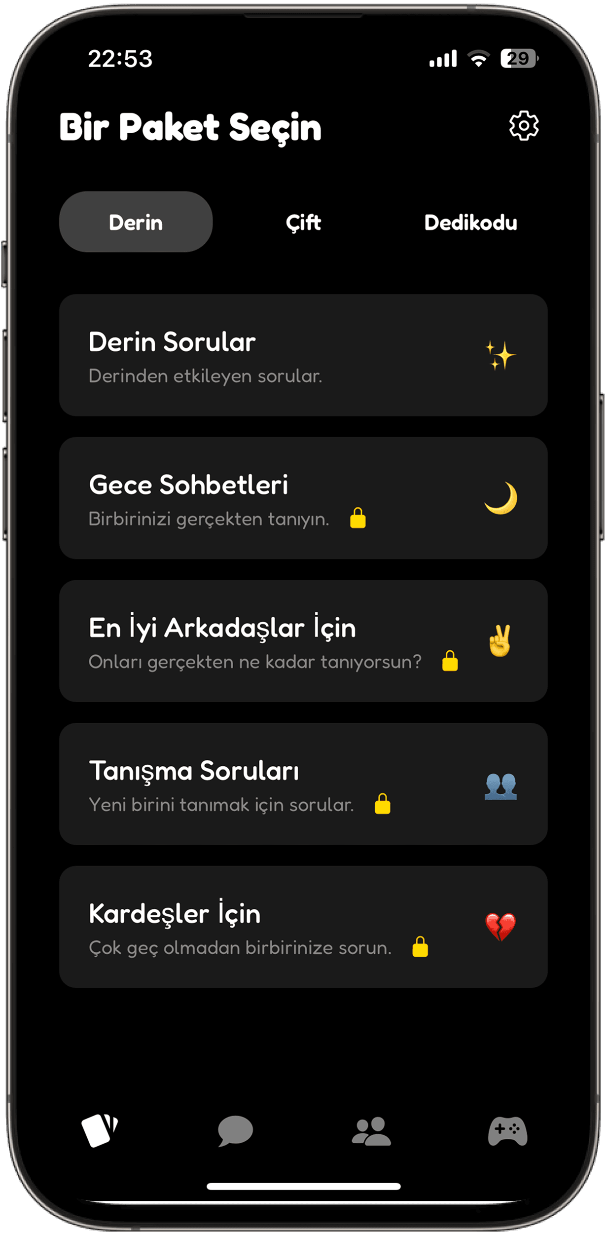 Vibe Cards Conversations Screen
